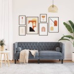 vidaXL Canapea Chesterfield cu pernuțe/2 locuri, verde închis, catifea vidaXL Canapea Chesterfield cu pernuțe/2 locuri, verde închis, catifea