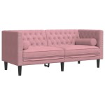 vidaXL Canapea Chesterfield cu pernuțe/2 locuri, roz, catifea vidaXL Canapea Chesterfield cu pernuțe/2 locuri, roz, catifea