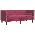 vidaXL Canapea Chesterfield cu pernuțe/2 locuri, roșu vin, catifea vidaXL Canapea Chesterfield cu pernuțe/2 locuri, roșu vin, catifea