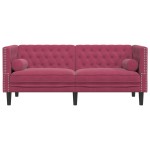 vidaXL Canapea Chesterfield cu pernuțe/2 locuri, roșu vin, catifea vidaXL Canapea Chesterfield cu pernuțe/2 locuri, roșu vin, catifea
