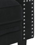 vidaXL Canapea Chesterfield cu pernuțe/2 locuri, negru, catifea vidaXL Canapea Chesterfield cu pernuțe/2 locuri, negru, catifea