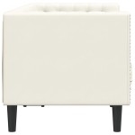 vidaXL Canapea Chesterfield cu pernuțe/2 locuri, crem, catifea vidaXL Canapea Chesterfield cu pernuțe/2 locuri, crem, catifea