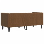 vidaXL Canapea Chesterfield cu perne/2 locuri maro piele întoarsă eco.