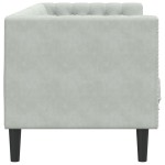 vidaXL Canapea Chesterfield cu pernuțe/3 locuri, gri deschis, catifea vidaXL Canapea Chesterfield cu pernuțe/3 locuri, gri deschis, catifea
