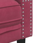 vidaXL Canapea Chesterfield cu pernuțe/3 locuri, roșu vin, catifea vidaXL Canapea Chesterfield cu pernuțe/3 locuri, roșu vin, catifea