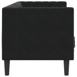 vidaXL Canapea Chesterfield cu pernuțe/3 locuri, negru, catifea vidaXL Canapea Chesterfield cu pernuțe/3 locuri, negru, catifea