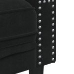 vidaXL Canapea Chesterfield cu pernuțe/3 locuri, negru, catifea vidaXL Canapea Chesterfield cu pernuțe/3 locuri, negru, catifea