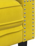 vidaXL Canapea Chesterfield cu pernuțe/3 locuri, galben, catifea vidaXL Canapea Chesterfield cu pernuțe/3 locuri, galben, catifea