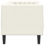 vidaXL Canapea Chesterfield cu pernuțe/3 locuri, crem, catifea vidaXL Canapea Chesterfield cu pernuțe/3 locuri, crem, catifea