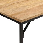 vidaXL Masă de bucătărie, 110x55x75 cm, lemn masiv mango brut și fier