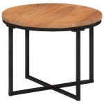 vidaXL Măsuță de cafea, 45x45x35 cm, lemn masiv de acacia și fier vidaXL Măsuță de cafea, 45x45x35 cm, lemn masiv de acacia și fier