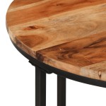 vidaXL Măsuță de cafea, 55x55x45 cm, lemn masiv de acacia și fier vidaXL Măsuță de cafea, 55x55x45 cm, lemn masiv de acacia și fier