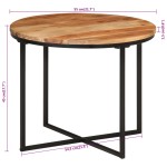vidaXL Măsuță de cafea, 55x55x45 cm, lemn masiv de acacia și fier vidaXL Măsuță de cafea, 55x55x45 cm, lemn masiv de acacia și fier