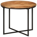 vidaXL Măsuță de cafea, 55x55x45 cm, lemn masiv de acacia și fier vidaXL Măsuță de cafea, 55x55x45 cm, lemn masiv de acacia și fier