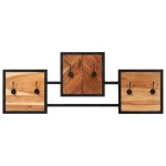 vidaXL Cuier de perete, 90x1x35 cm, lemn masiv de acacia și fier vidaXL Cuier de perete, 90x1x35 cm, lemn masiv de acacia și fier