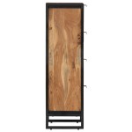 vidaXL Dulap de baie, 40x30x100 cm, lemn masiv de acacia și fier vidaXL Dulap de baie, 40x30x100 cm, lemn masiv de acacia și fier