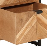 vidaXL Dulap de baie, 40x30x100 cm, lemn masiv de acacia și fier vidaXL Dulap de baie, 40x30x100 cm, lemn masiv de acacia și fier