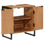 vidaXL Dulap de baie, 55x35x60 cm, lemn masiv de acacia și fier vidaXL Dulap de baie, 55x35x60 cm, lemn masiv de acacia și fier