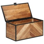 vidaXL Cutie de depozitare, 60x30x30 cm, lemn masiv de acacia și fier vidaXL Cutie de depozitare, 60x30x30 cm, lemn masiv de acacia și fier