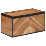 vidaXL Cutie de depozitare, 60x30x30 cm, lemn masiv de acacia și fier vidaXL Cutie de depozitare, 60x30x30 cm, lemn masiv de acacia și fier