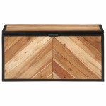 vidaXL Cutie de depozitare, 60x30x30 cm, lemn masiv de acacia și fier vidaXL Cutie de depozitare, 60x30x30 cm, lemn masiv de acacia și fier