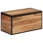 vidaXL Cutie de depozitare, 60x30x30 cm, lemn masiv de acacia și fier vidaXL Cutie de depozitare, 60x30x30 cm, lemn masiv de acacia și fier