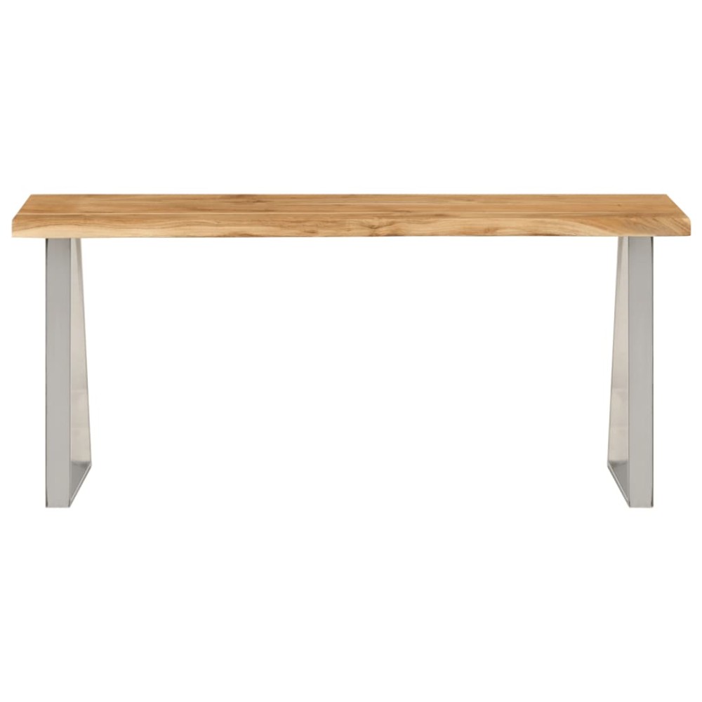 vidaXL Bancă cu margini naturale 105 cm, lemn masiv de acacia