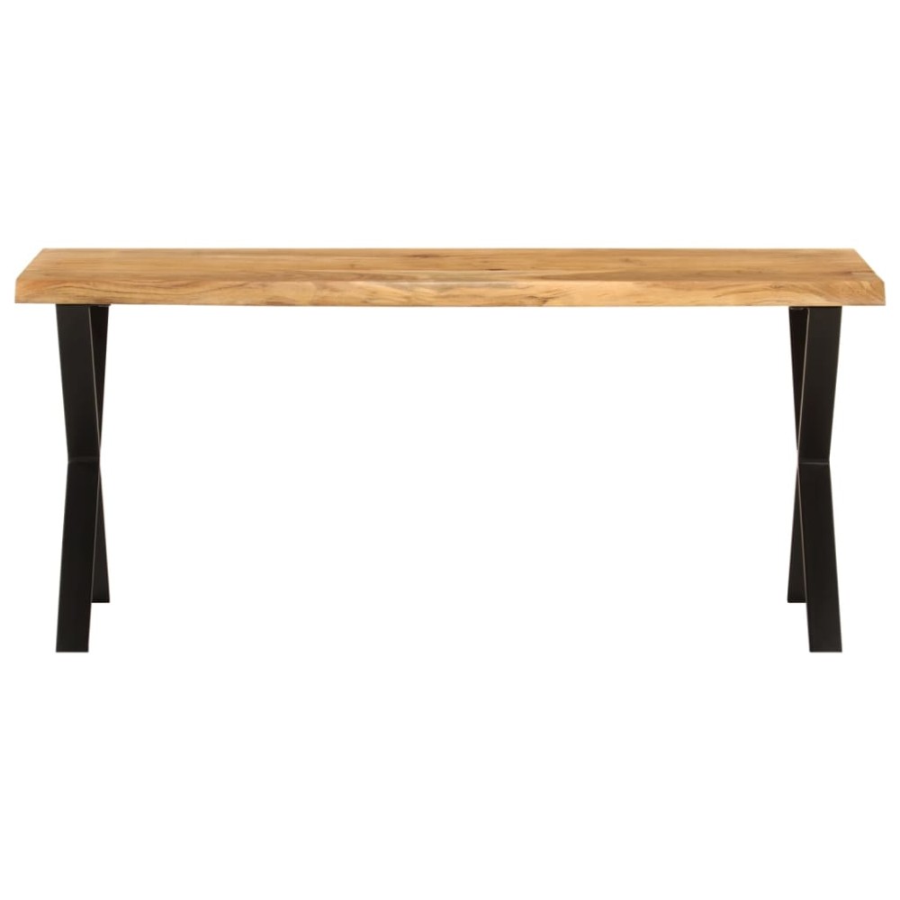 vidaXL Bancă cu margini naturale 105 cm, lemn masiv de acacia