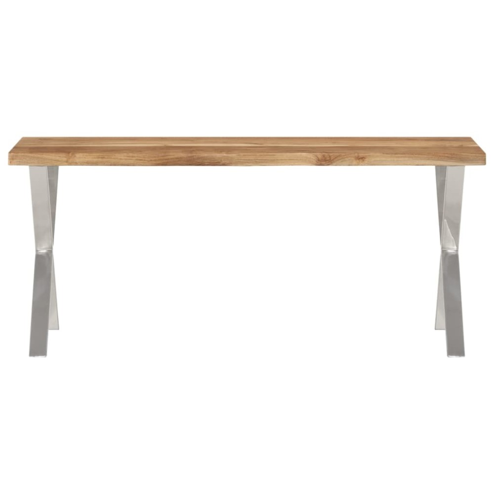 vidaXL Bancă cu margini naturale 105 cm, lemn masiv de acacia