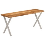 vidaXL Bancă cu margini naturale 105 cm, lemn masiv de acacia