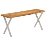 vidaXL Bancă cu margini naturale 105 cm, lemn masiv de acacia