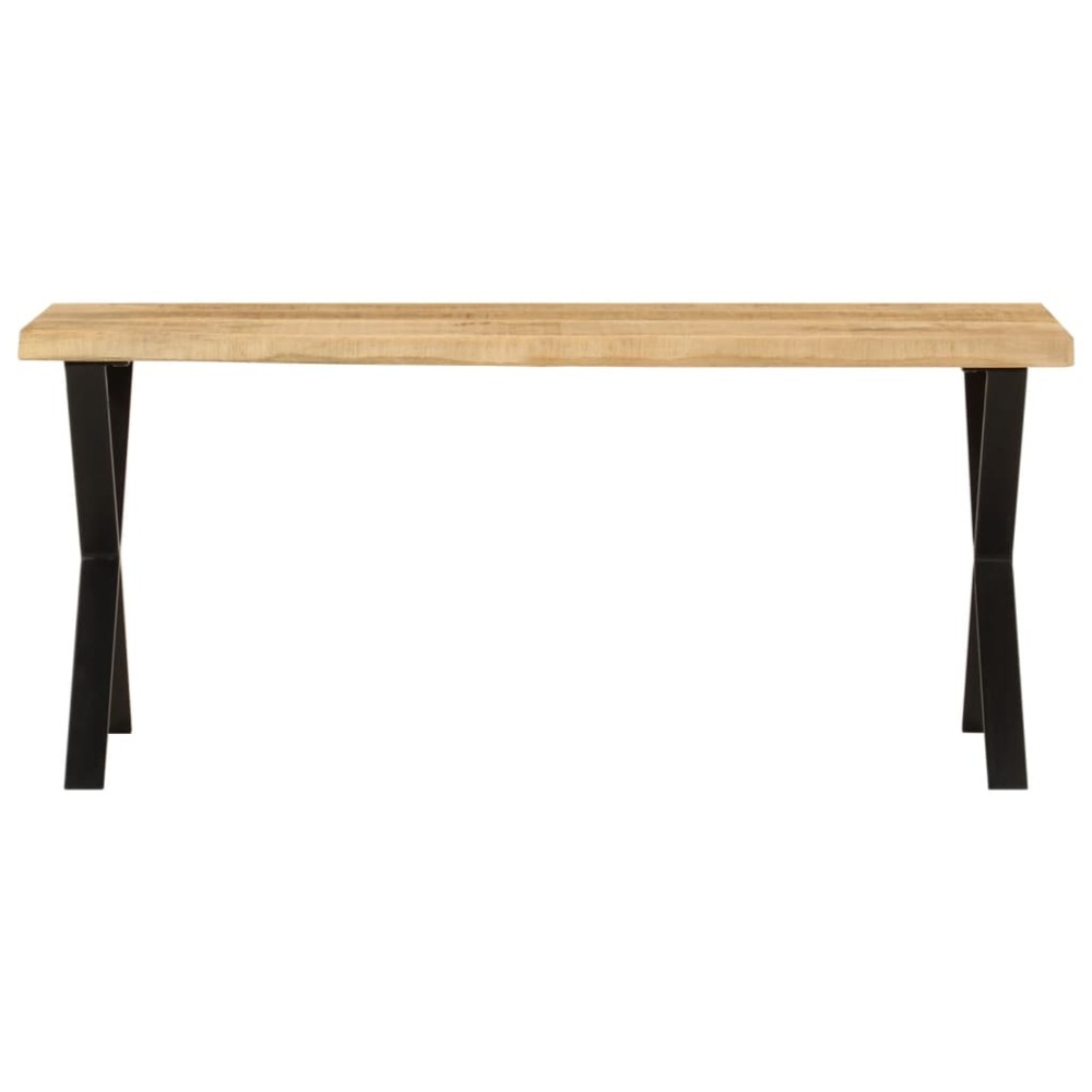vidaXL Banchetă cu margini naturale 105 cm, lemn masiv de mango