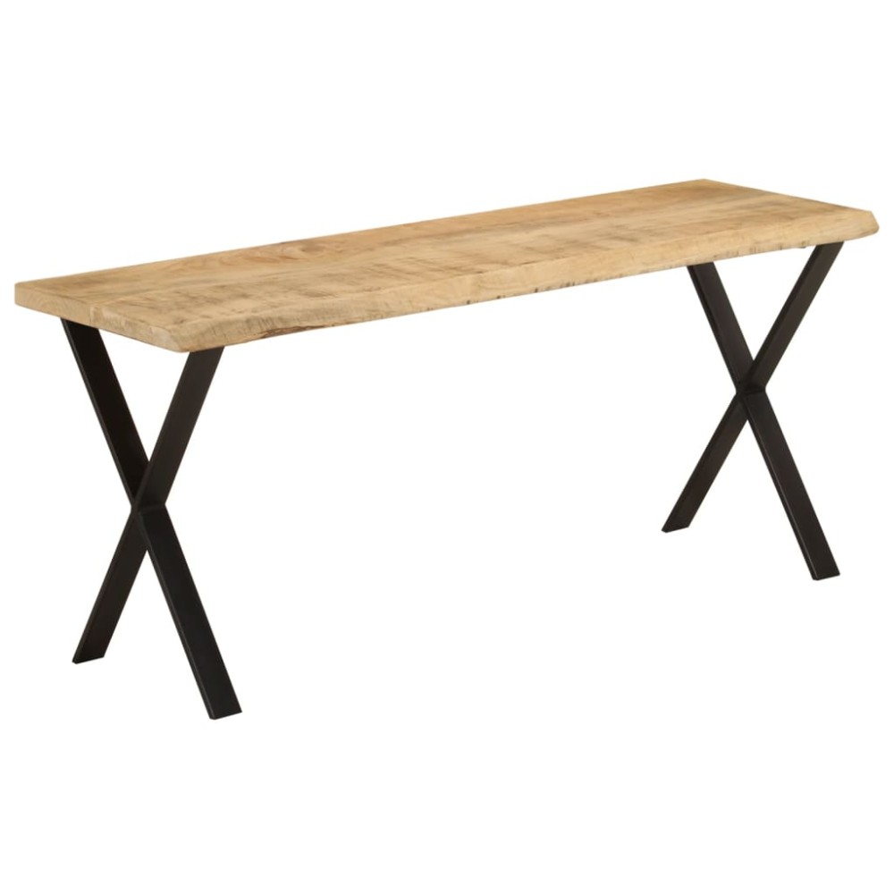 vidaXL Banchetă cu margini naturale 105 cm, lemn masiv de mango