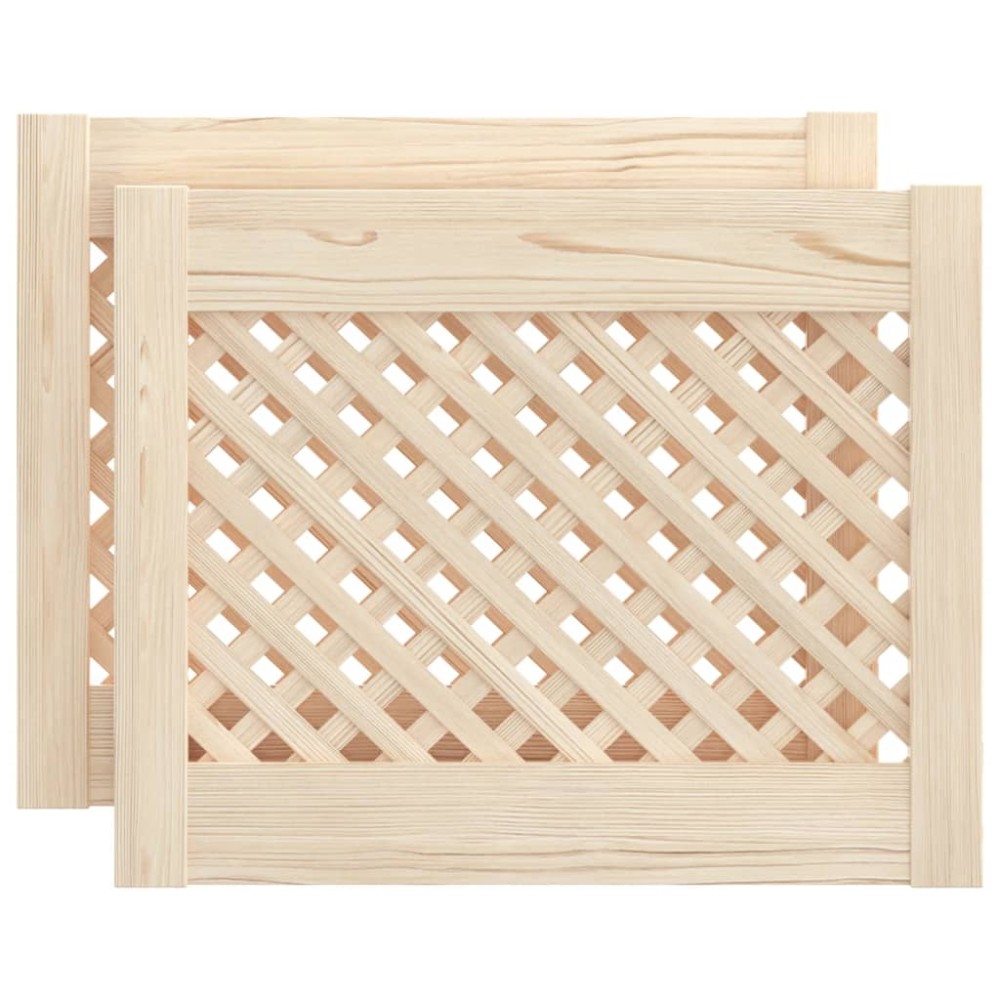 vidaXL Uși de dulap cu zăbrele 2 buc. 49,5x39,5 cm, lemn masiv de pin