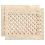 vidaXL Uși de dulap cu zăbrele 2 buc. 49,5x39,5 cm, lemn masiv de pin