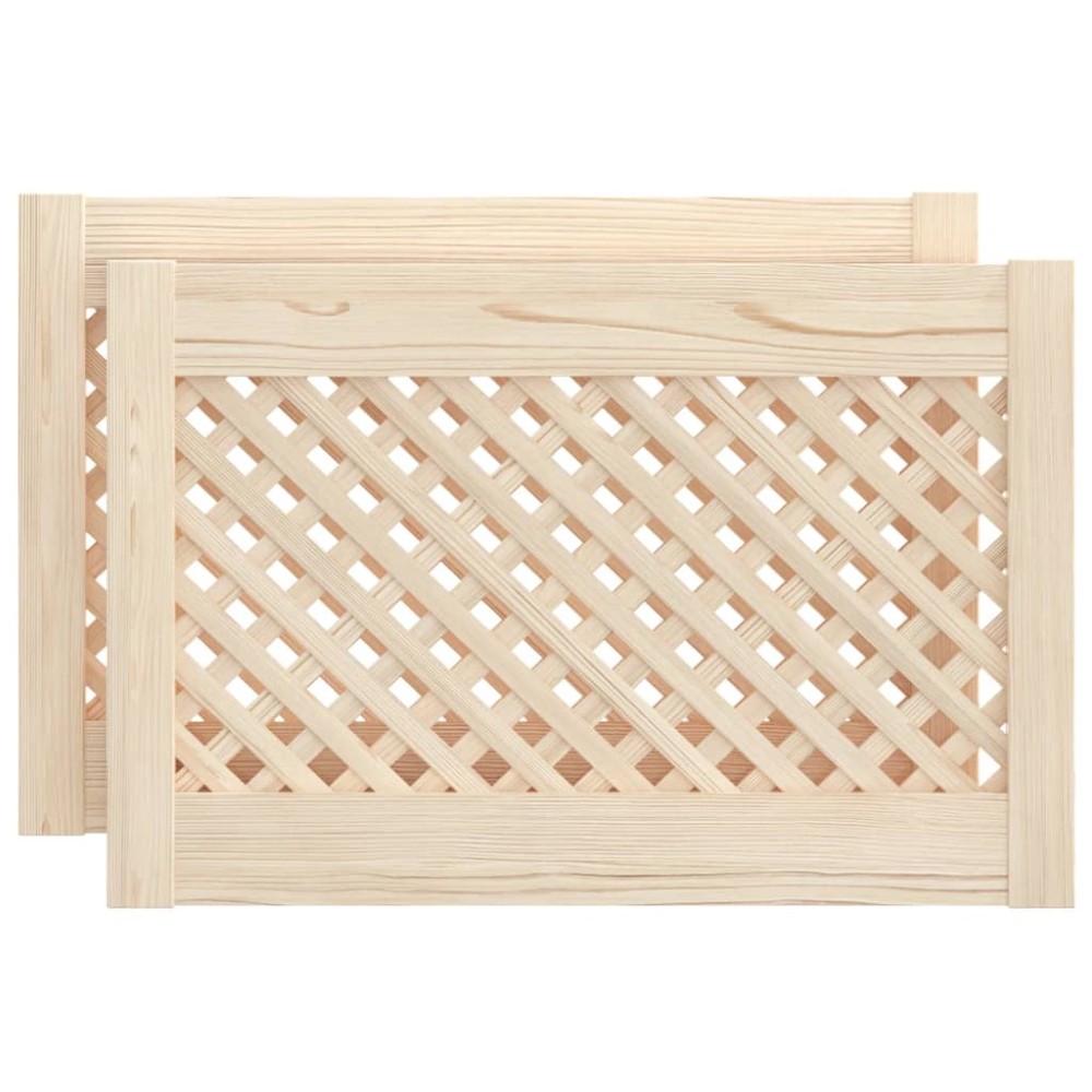 vidaXL Uși de dulap cu zăbrele 2 buc. 59,5x39,5 cm, lemn masiv de pin