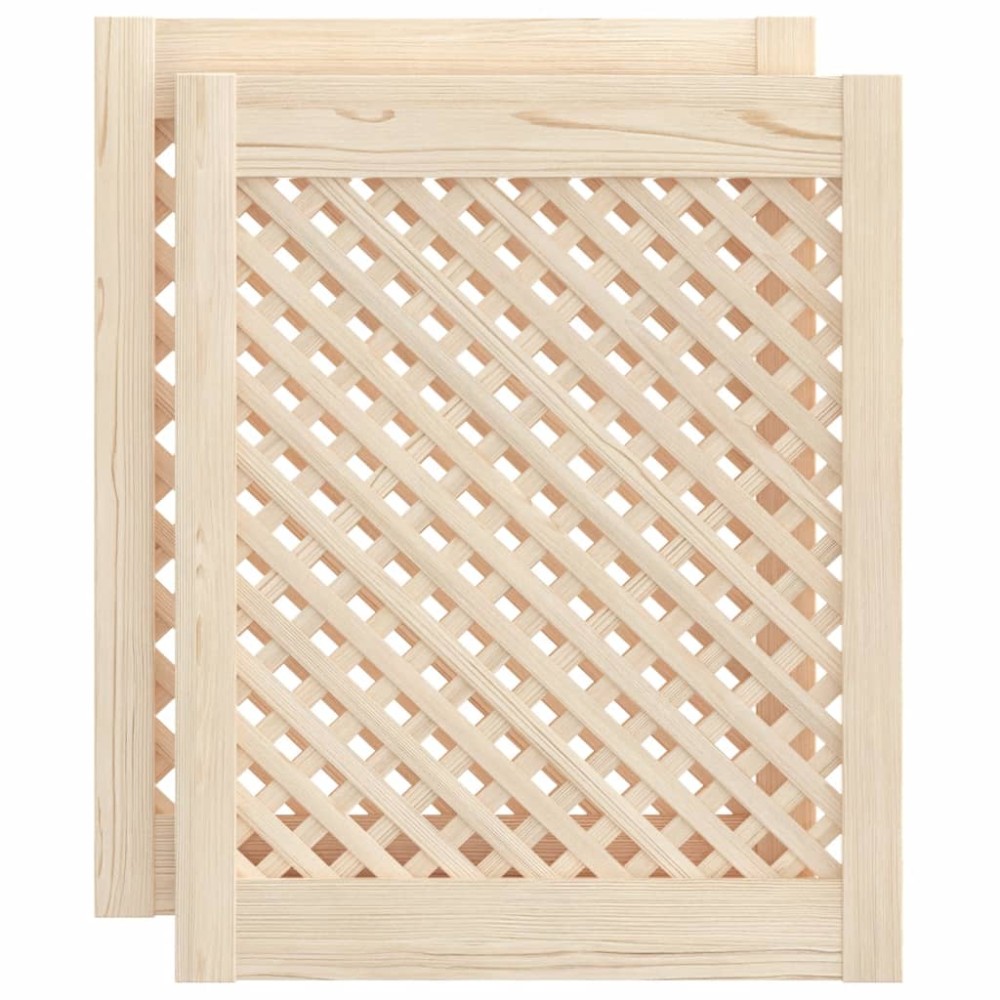 vidaXL Uși de dulap cu zăbrele 2 buc. 49,5x61,5 cm, lemn masiv de pin