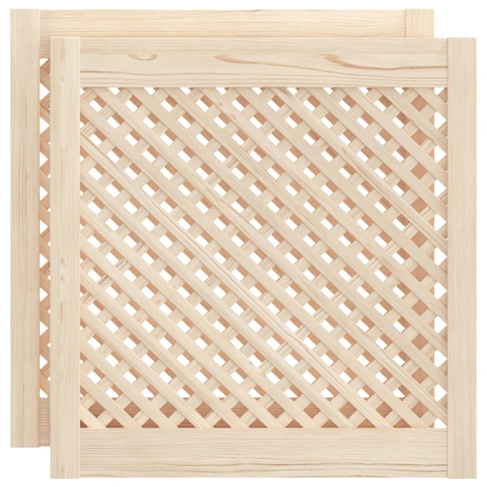 vidaXL Uși de dulap cu zăbrele 2 buc. 59,5x61,5 cm, lemn masiv de pin