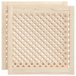 vidaXL Uși de dulap cu zăbrele 2 buc. 59,5x61,5 cm, lemn masiv de pin