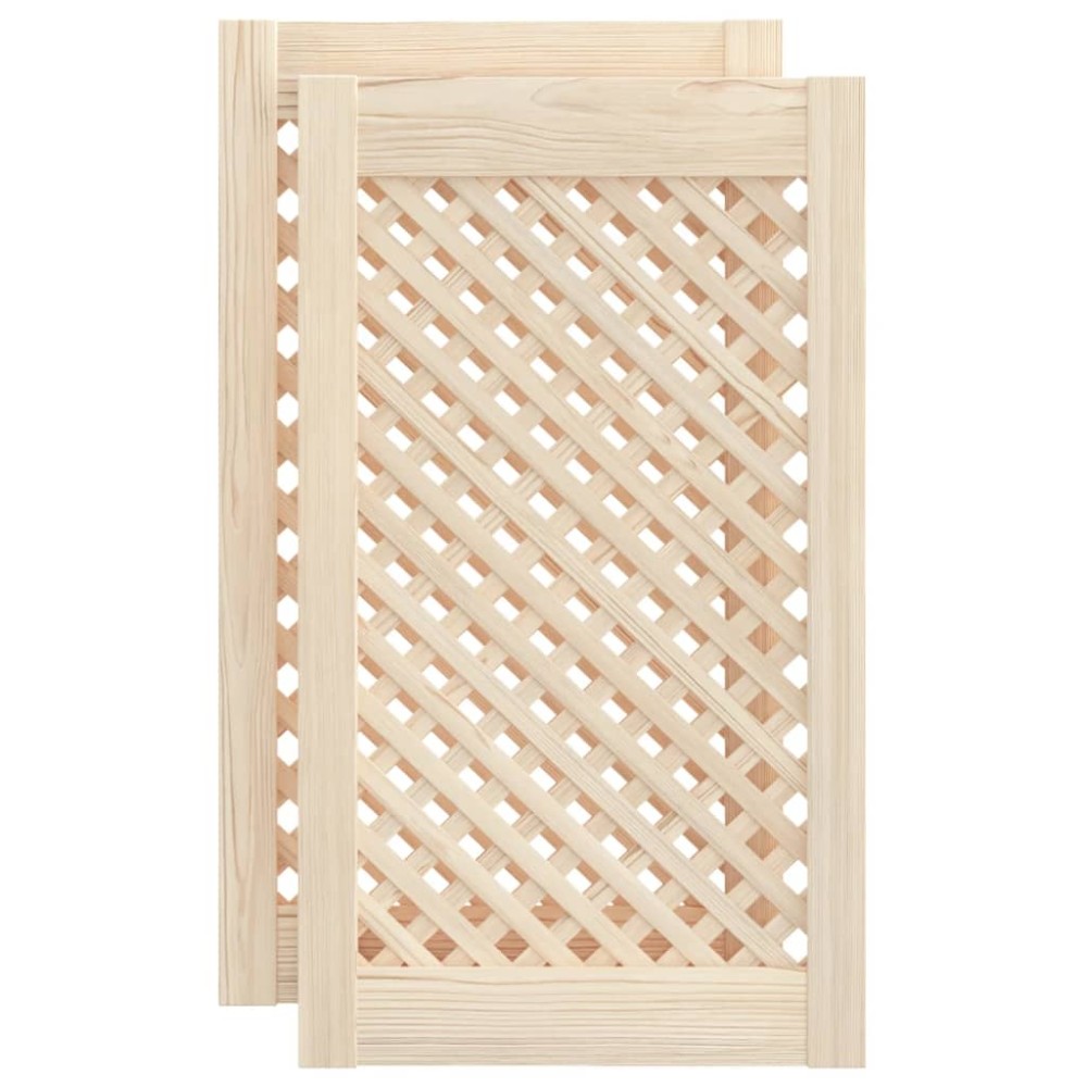 vidaXL Uși de dulap cu zăbrele 2 buc. 39,5x69 cm, lemn masiv de pin