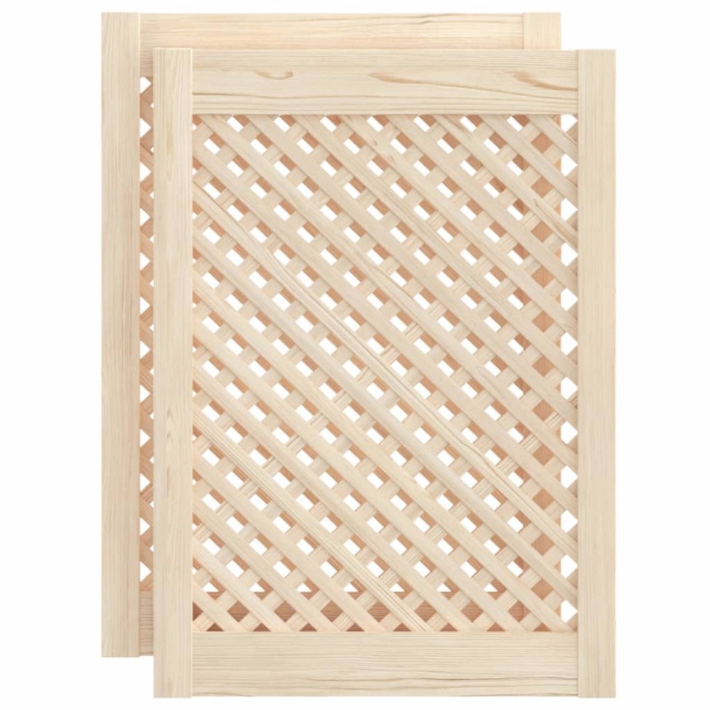 vidaXL Uși de dulap cu zăbrele 2 buc. 49,5x69 cm, lemn masiv de pin
