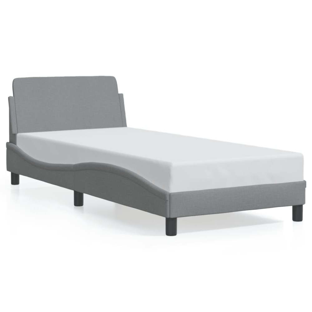 vidaXL Cadru de pat fără saltea, gri deschis, 80x200 cm, textil