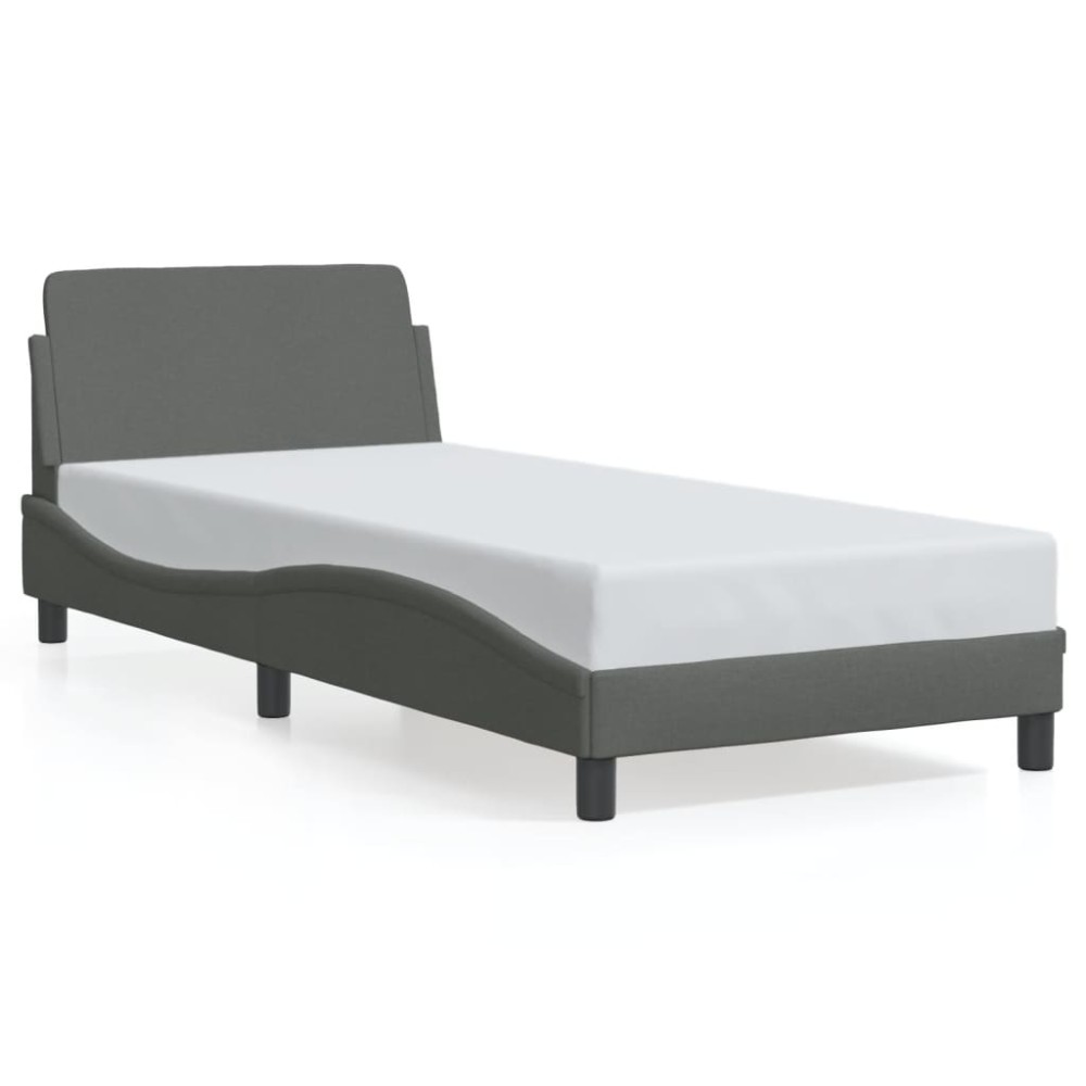 vidaXL Cadru de pat fără saltea, gri închis, 80x200 cm, textil