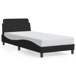 vidaXL Cadru de pat cu tăblie fără saltea, negru, 80x200 cm, textil
