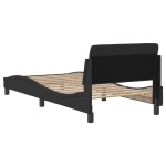vidaXL Cadru de pat cu tăblie fără saltea, negru, 80x200 cm, textil
