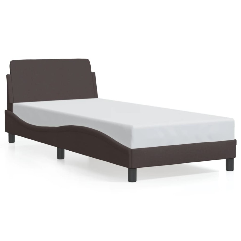 vidaXL Cadru de pat fără saltea, maro închis, 80x200 cm, textil