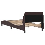 vidaXL Cadru de pat fără saltea, maro închis, 80x200 cm, textil vidaXL Cadru de pat fără saltea, maro închis, 80x200 cm, textil