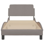 vidaXL Cadru de pat cu tăblie fără saltea, taupe, 80x200 cm, textil
