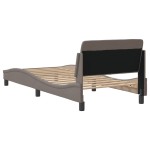 vidaXL Cadru de pat cu tăblie fără saltea, taupe, 80x200 cm, textil