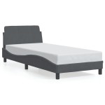 vidaXL Cadru de pat fără saltea, gri închis, 80x200 cm, catifea vidaXL Cadru de pat fără saltea, gri închis, 80x200 cm, catifea